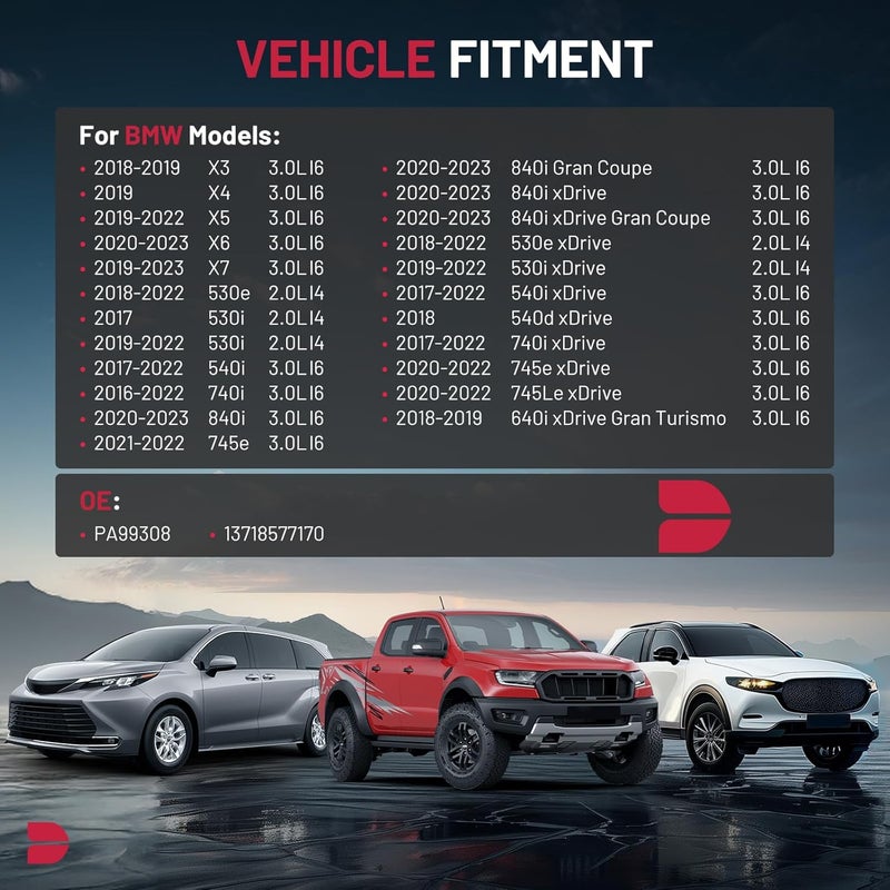 BDFHYK PA99308 Engine Air Filter Compatible with BMW 530i 540i 740i 745e 840i (xDrive), X3 X4 X5 X6 X7 & More, 2.0L 3.0L, Replace# 13718577170 - Image 2